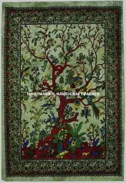 Tree of Life Batik Tapestry Cotton Wall Hanging Hippie Wall Art Throw Yoga Mat