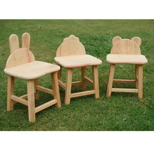 可愛動物無垢檜木兒童椅 (小兔) (送兒童餐具)