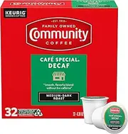[Community Coffee] Café Special Decaf, Medium-Dark Roast, Single-Serve Keurig K-Cup Pods, 32 Count (Pack of 1)