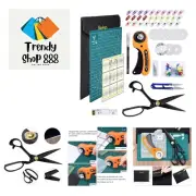 104Pcs Rotary Cutters, Rotary Cutter Set with Cutting Mat, Patchwork Ruler, C...