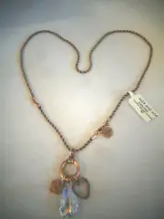 ALEX AND ANI LOVE HEART CRYSTAL TRIO COPPER COPPURE NECKLACE NWT 17" OR 20"