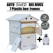 White Painted Auto Shed Honey Beehives Bee Hive House + 7 PVC Beekeeping Frames