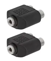 2x 3.5mm Stereo Female Jack to 2x RCA Female Jack Audio Cable Adapter Converter