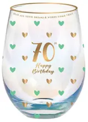 Sweet Heart Stemless Glass - 70th