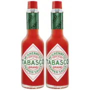 2x Tabasco Red Pepper Hot/Chilli/Spicy Sauce/Condiment 60ml Kitchen/Pantry Food