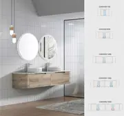 750-1800*460*350mm Aulic Hamilton Plywood Wall Hung Curving Vanity and German Accessories