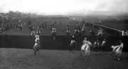 1930 Grand National The field taking Becher's Brook the first time- Old Photo