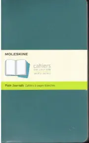 Moleskine Cahiers Plain Journal Set 3 Notebooks softcover NEW Brisk Blue
