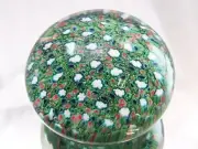M Design Art Mouth Blown Rainbow Green Mix Millefiori Art Glass Paperweight ...