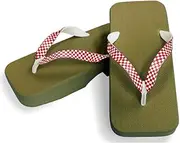 Hajime(一歩) [One Step] [Hajime] Geta Geta Clogs, Soft and Water Resistant, Made of Sponge, 10.6 inches (27 cm), GR/Checkered x Red, Checkered x Red (Japanese Pine x Red/27), Strawberry × Red, 27.0 cm