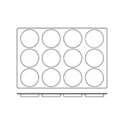Frenti Silicon Mould Disco 12 Cup - Cup Size 120 x 22mm / 120ml - Black