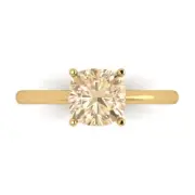 2.0Ct Cushion Cut VVS1 Natural Morganite Solid Gold Solitaire Engagement Ring