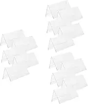 TINEASUR 5Pcs Acrylic Desk Name Plates Signs for Meetings Blank Tabletop Card Holders Chic Office Display Safe Rounded Edges