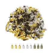 300Pcs Cord End Caps, Barrel Beads Kumihimo End Caps Stainless Steel (3 Colors)