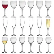 18pc LAV Venue Stemware Set Red White Rose Long Stem Cocktail Party Goblet Set