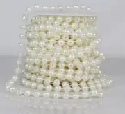 Ivory Faux String Pearl Plastic Beads Craft Event Decor 9M Roll