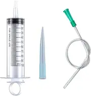 100ml Syringe and 13" Plastic Tube, Science Lab Liquid Dispensing, Pet Feeding, Craft Gum, Oil, Lubricant, Sealant, Ink Filling (2xPCS+2pcs+4pcs)