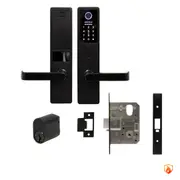 Hafele Genesis Smart Lock Kit Door Lever Fire Rated Matt Black 912.20.786