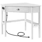 Corner Computer Desk Home Office Table w/Outlets and USB Ports for Home, Bedroom