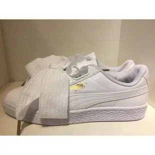 PUMA Basket Heart Patent 漆皮 白緞帶 蝴蝶結 蕾哈娜 363073-02