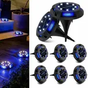 8 packs Solar Lights Outdoor with 8LEDs Garden Yard Lawn Walkway Driveway (White + Blue)