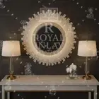 18" White Selenite Mirror – Round Crystal Wall Art – Celestial Vanity Decor