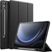 JETech Case for Samsung Galaxy Tab S10 FE / S9 FE 10.9-Inch with S Pen Holder, Soft TPU Tri-Fold Stand Protective Tablet Cover, Support S Pen Charging, Auto Wake/Sleep (Black)