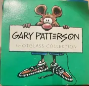 GARY PATTERSON SHOTGLASS COLLECTION 4 GOLF: TRAP, FANATIC, LINING UP, GOLF LOVER