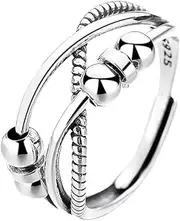 Anxiety Ring Decorative Beads Adjustable Finger Ring for Women Men for Banquets Parties