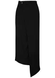 Petar Petrov Asymmetric Midi Wrap Skirt - Black - 40 (UK12 / M) 40 (UK12 / M)