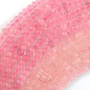 Natural Pink Rose Quartz Rondelle Button Beads 15" Strand 2x4mm 4x6mm 5x8mm