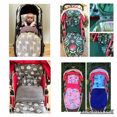 Universal pram liner, footmuff and strap cover set.