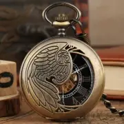Vintage Phoenix Men's Hand-wind Mechanical Pocket Watch Roman Number FOB Chain