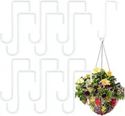 Fabselection 10 PCS Vinyl Fence Hooks, for Hanging Lights, Plants, Planters, Bird Feeders(White)
