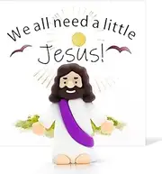 KAZIPA Mini Jesus Figures, Little Jesus Figurines in Bulk, Baby Jesus, Jesus Loves You, Pocket Jesus, Easter Eggs - Tiny Mini Jesus Figurines Collection,(Purple)