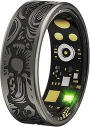Smart Ring Fitness Ring Android Carbon Fiber Health Rings Pedometer Heart Rate Blood Oxygen Sleep Tracker Activity Trackers for Sports Time, Distance, Calories Compatible with Android iOS, 10
