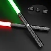 Oueyes Lightsabers Metal Hilt Dueling Light Sabers RGB 14 Color, FX Sound, Doubled Blade, Rechargeable Sword for Adult Kids Birthday Cosplay
