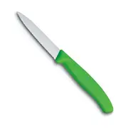 Victorinox 8cm Wavy Edge Pointed Tip Paring Knife Serrated Cheese/Bread Green