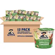 Quaker Instant Oatmeal Express Cups, Apples & Cinnamon, 1.51 Ounce Pack of 12
