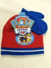Paw Patrol Hat & Mittens Set Size Small For Toddler Marshall Chase Rubble