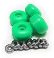 Blank Skateboard Wheels + ABEC 9 Bearings 53mm GREEN