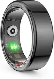 Smart Ring, IP68 Smart Ring for Women Men w/Sleep Heart Rate Blood Pressure Oxygen Monitor Waterproof Fitness Tracker Pedometer Calories Step Counter Bluetooth Health Ring, Black #7