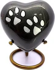 eSplanade Heart Shaped Pet Cremation urn Memorial Container Jar Pot | Brass Urns | Metal Urns | Burial Urns | Memorial Keepsake | Urns for Pets, Dogs, Cats