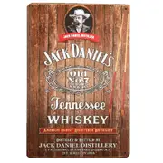 2x Jack Daniel's Whiskey Old No. Jennessee Drink Bar Man Cave 200x300mm Tin Sign