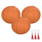 3 Pcs Orange Round Paper Lanterns 16 Inch Paper Lantern Party Decorations