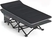 JSEIAJB Folding Camping Cot with Cushion Comfortable Tent Folding Cot for Sleeping Lightweight with Carry Bag