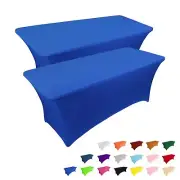 Spandex Tablecloth Fitted Rectangular 8ft Folding Table Cover Reusable Elastic T