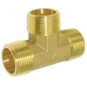 xBrass 3/4" GHT Garden Hose Threaded Tee Shaped 3 Way Connector Hose Pipe