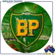 BP British Petroleum Reproduction Round Metal Sign 30cm Vintage Style New