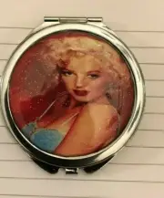 Retro Marilyn Monroe Warhol Round Silver Mirror Compact